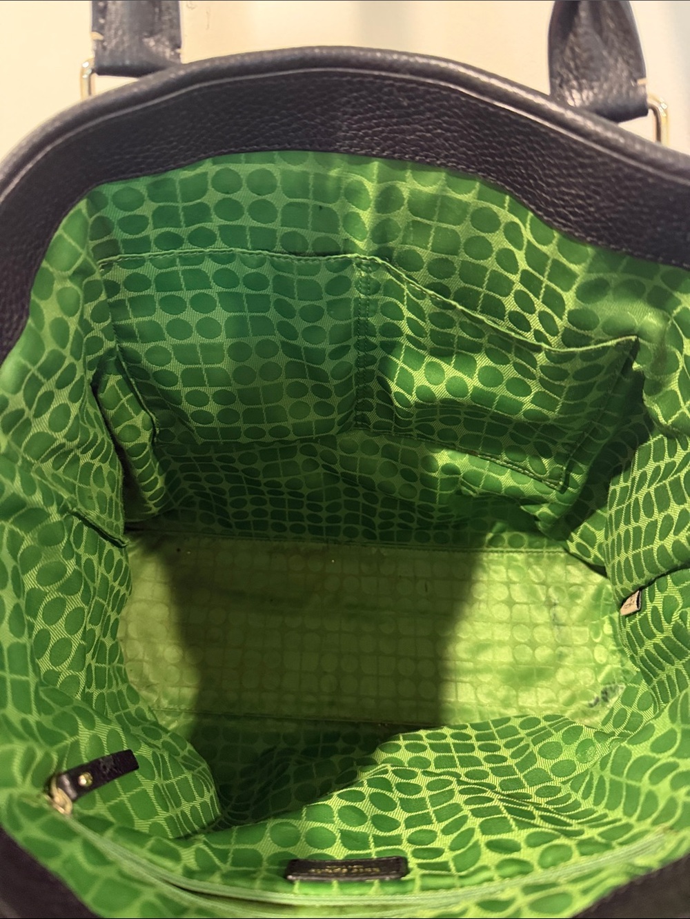 Kate spade Black Leather Tote Bag with Contrast Stitching - Picture 5 of 7